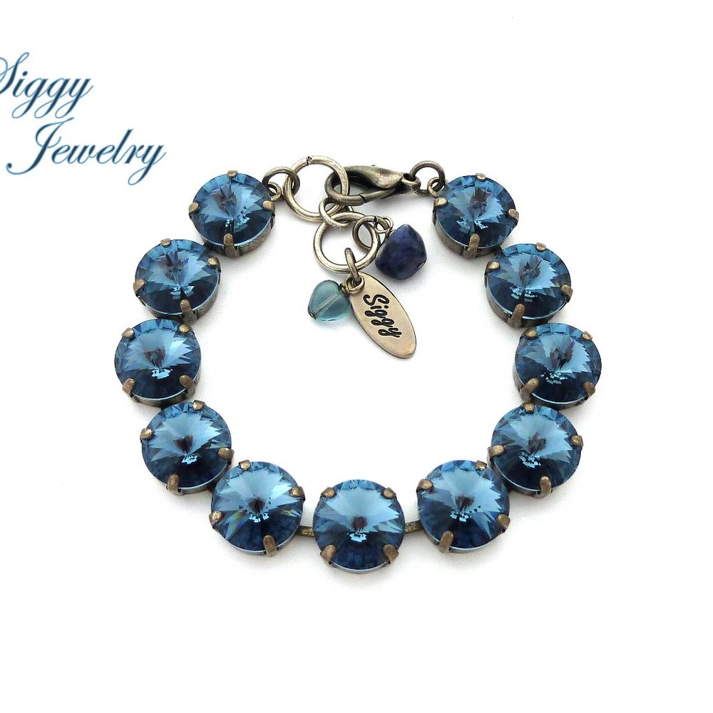 Swarovski Crystal Denim Blue 12mm Bracelet